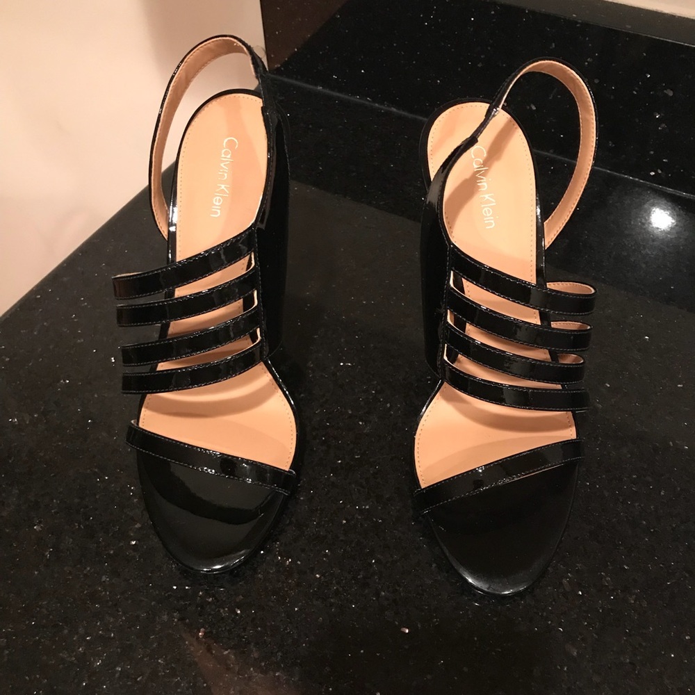 Calvin Klein strapped stiletto Black 8M - Picture 5 of 5
